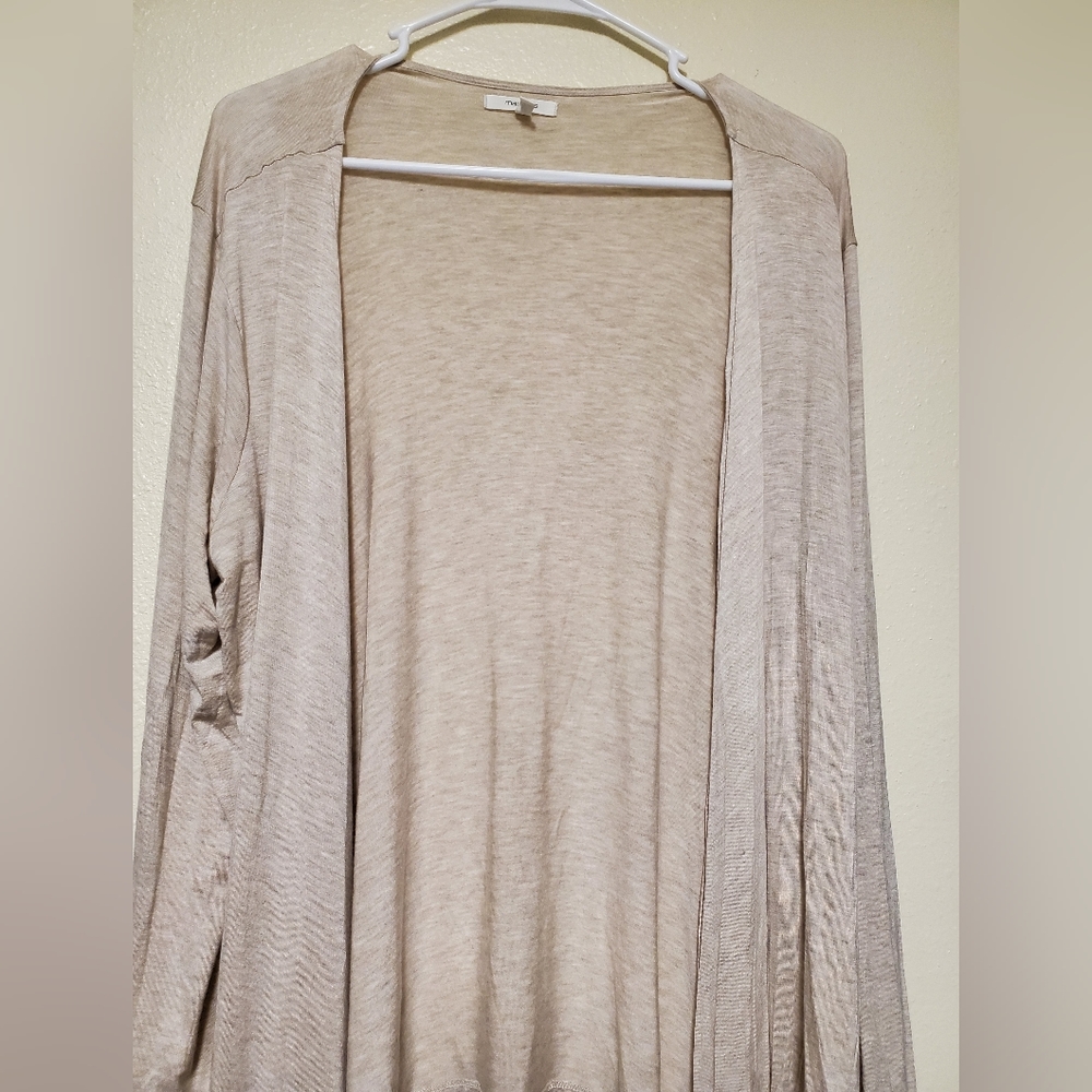 Tan draped wrap cardigan